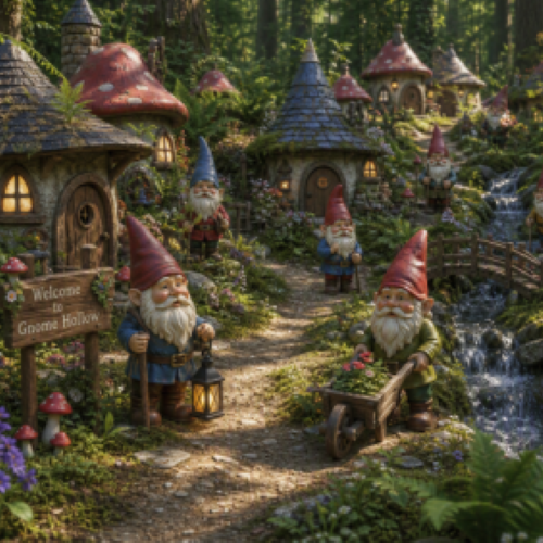 Garden Gnome Village, the place where childhood imagination begins.